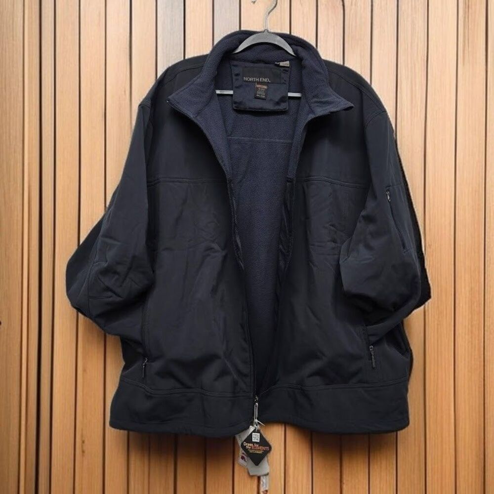 Men’s 4XL - North End Navy 3-Layer Fleece Bonded Performance Soft Shell Jacket - Picture 2 of 15